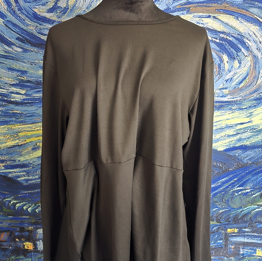 Miss Mary Mack Kind Of Long Sleeve Black Shirt With White Bow Ties Down The Back